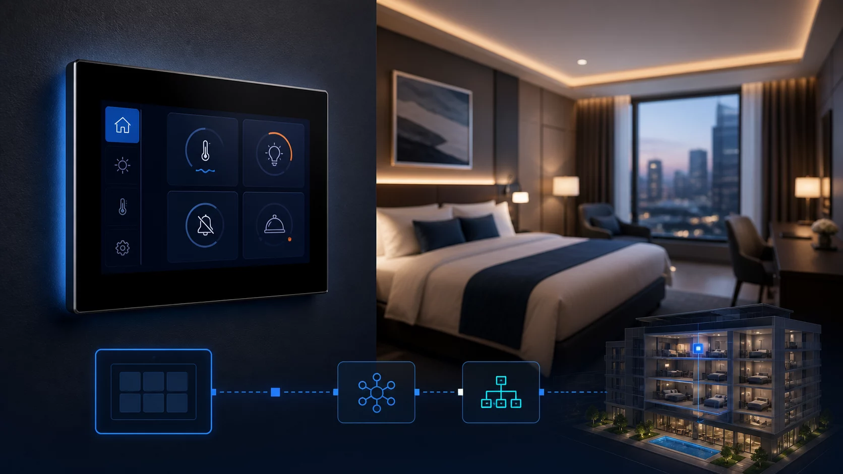 Otel Oda Paneli: KNX, Modbus ve IP Yazılım Mimarisi